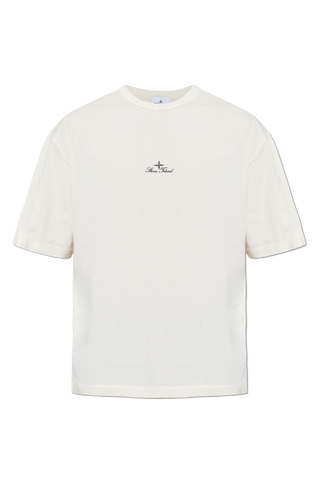 Stone Island cream T-shirt with embroidered logo 1