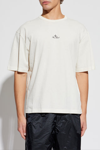 Stone Island cream T-shirt with embroidered logo 3