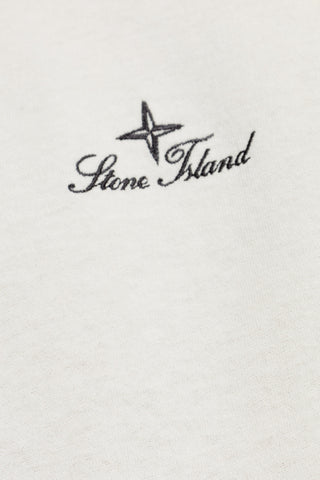 Stone Island cream T-shirt with embroidered logo 5