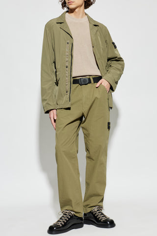 Stone Island GREEN Cotton trousers with tapered legs 2