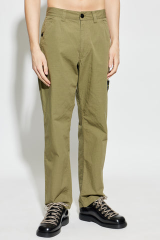 Stone Island GREEN Cotton trousers with tapered legs 3