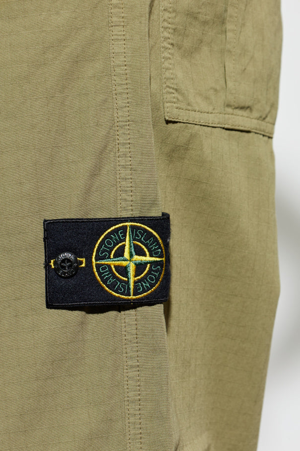 Stone Island GREEN Cotton trousers with tapered legs 5