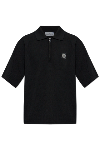 Stone Island BLACK Polo with logo patch 1