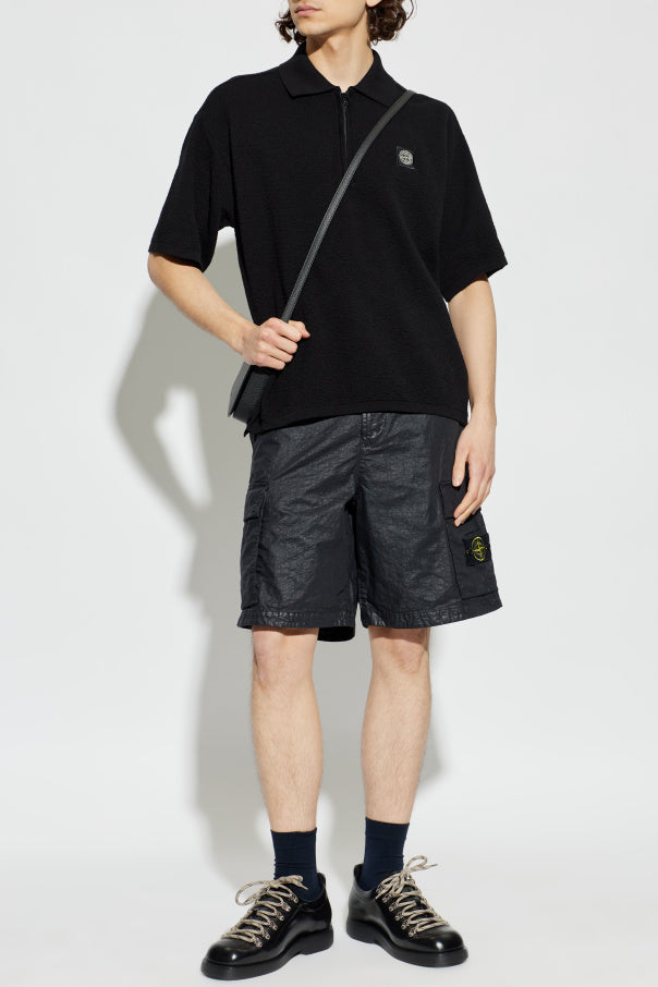 Stone Island BLACK Polo with logo patch 2