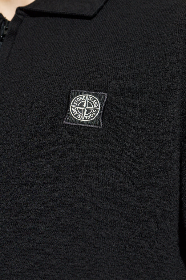 Stone Island BLACK Polo with logo patch 5
