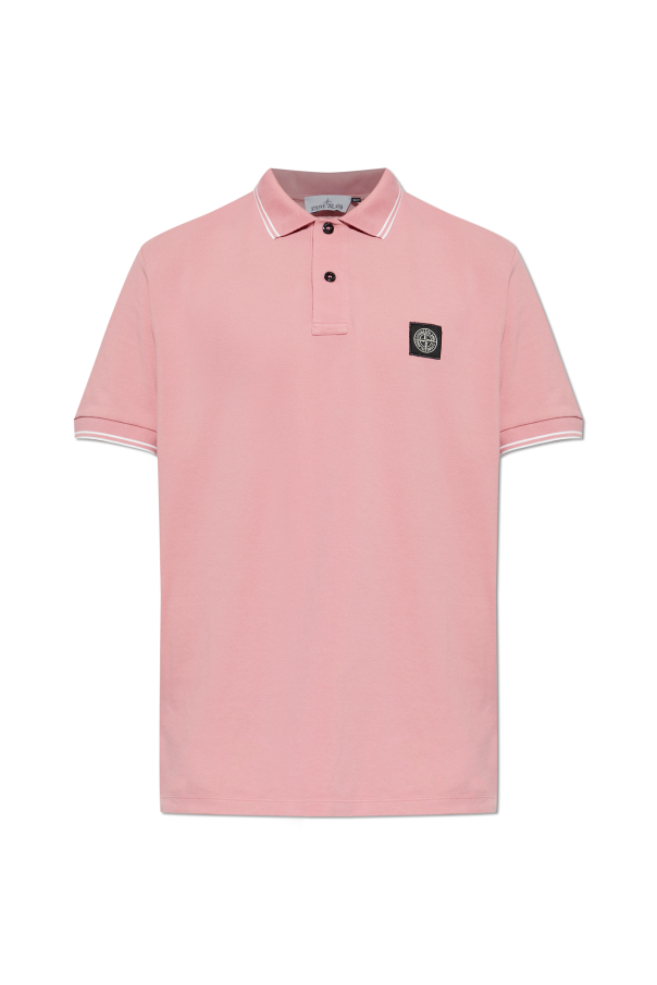 Stone Island PINK Polo with logo patch 1