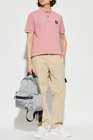 Stone Island PINK Polo with logo patch 2