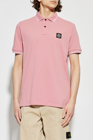Stone Island PINK Polo with logo patch 3