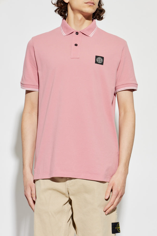 Stone Island PINK Polo with logo patch 3