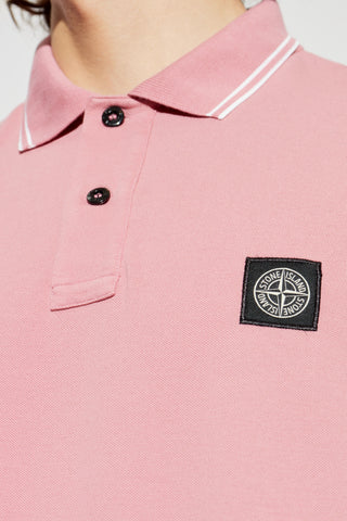 Stone Island PINK Polo with logo patch 5