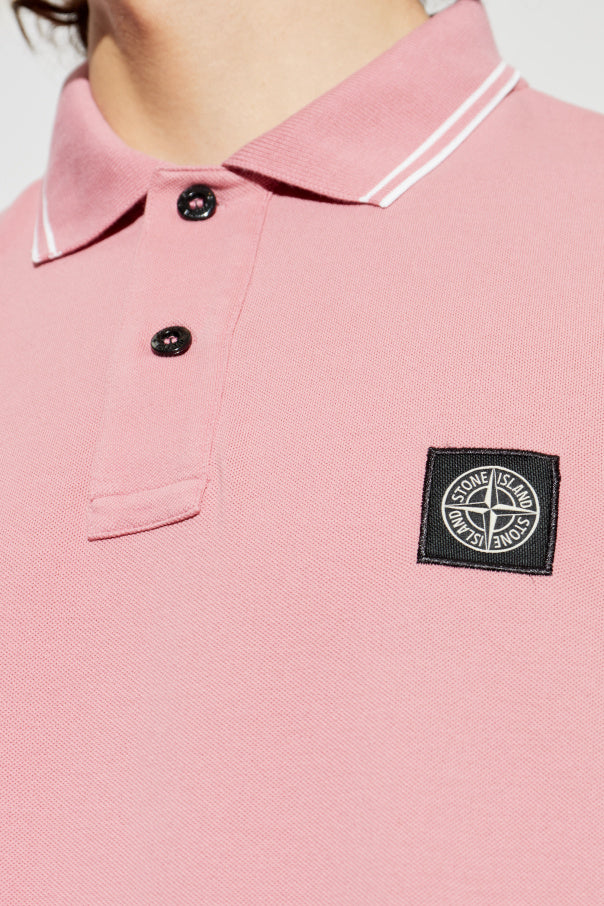 Stone Island PINK Polo with logo patch 5