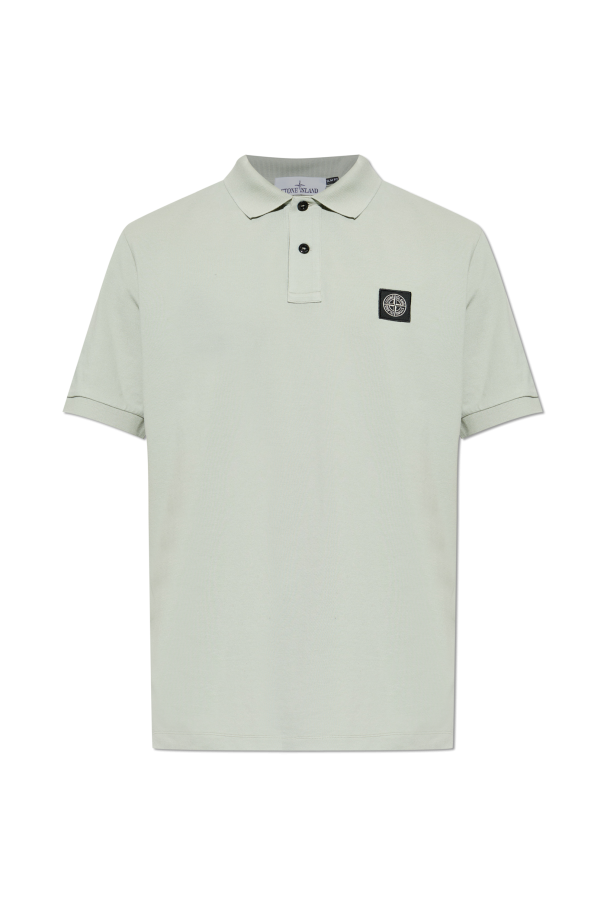Stone Island GREEN Polo shirt with logo patch 1