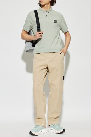 Stone Island GREEN Polo shirt with logo patch 2
