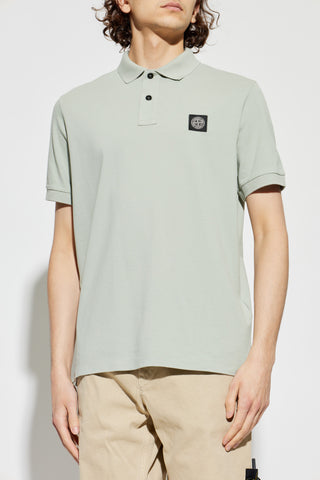 Stone Island GREEN Polo shirt with logo patch 3