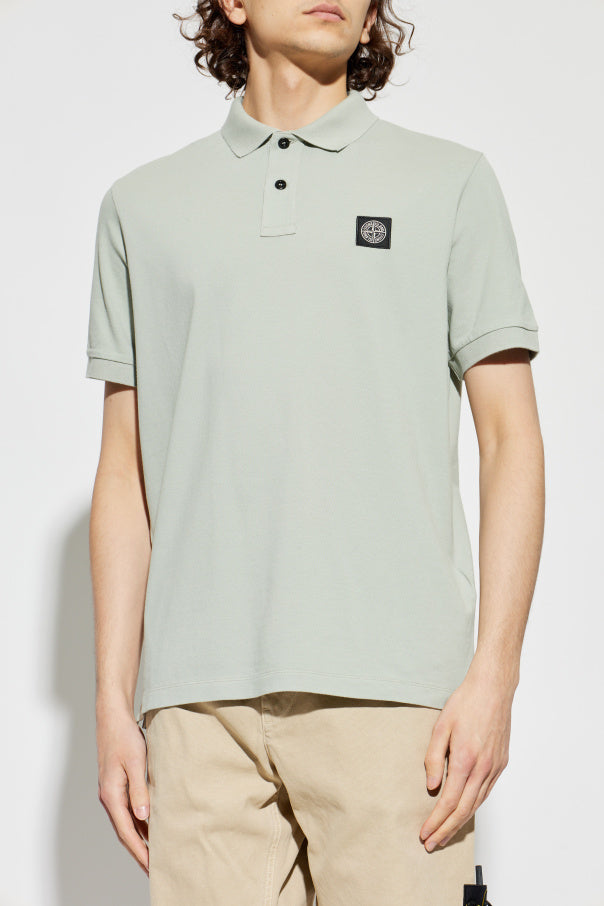 Stone Island GREEN Polo shirt with logo patch 3