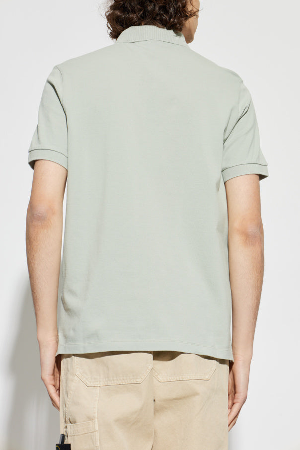 Stone Island GREEN Polo shirt with logo patch 4
