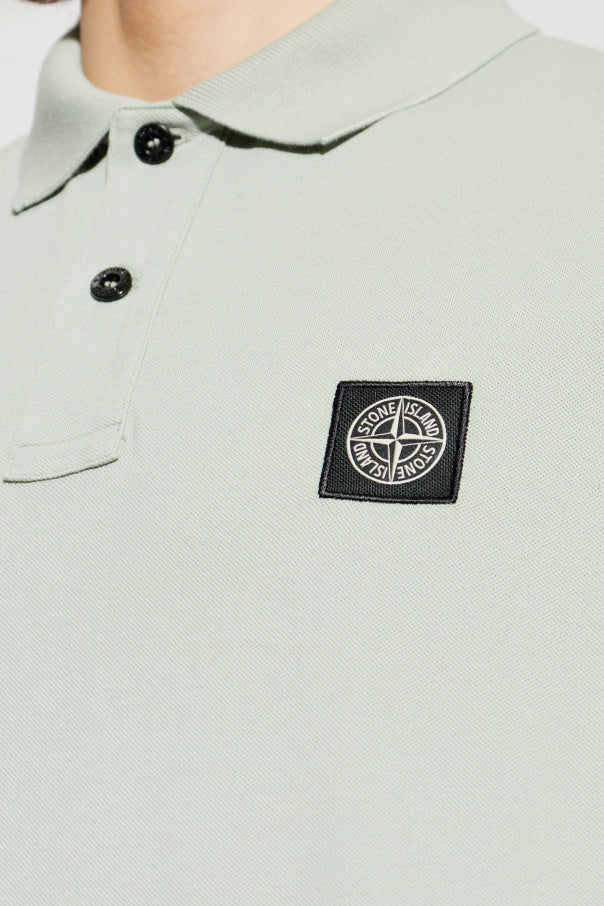 Stone Island GREEN Polo shirt with logo patch 5