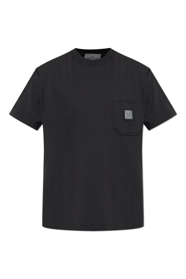 Stone Island BLACK T-shirt with pocket 1