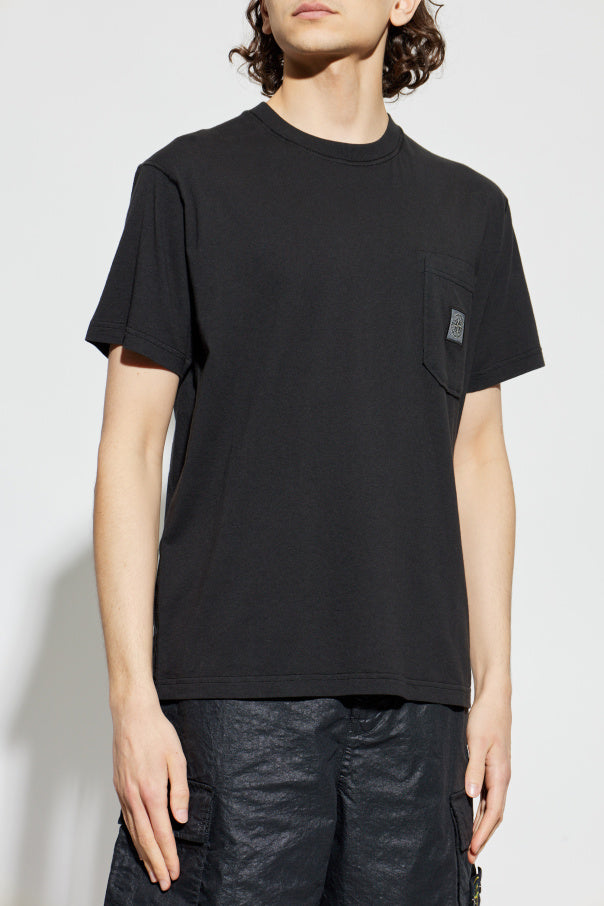 Stone Island BLACK T-shirt with pocket 3