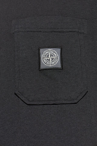 Stone Island BLACK T-shirt with pocket 5