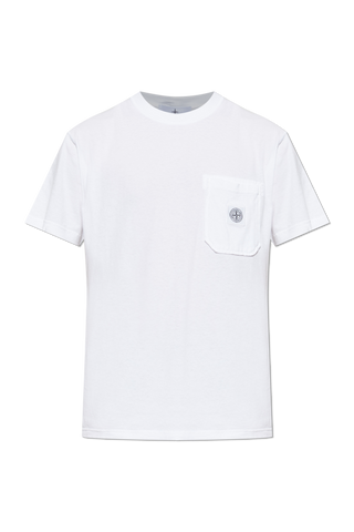 Stone Island WHITE T-shirt with pocket 1