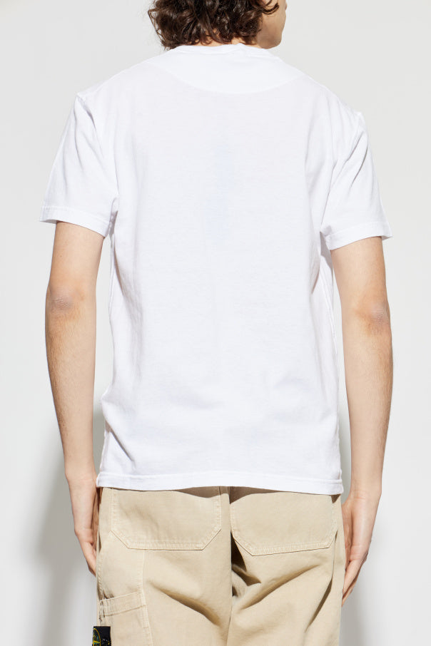 Stone Island WHITE T-shirt with pocket 4