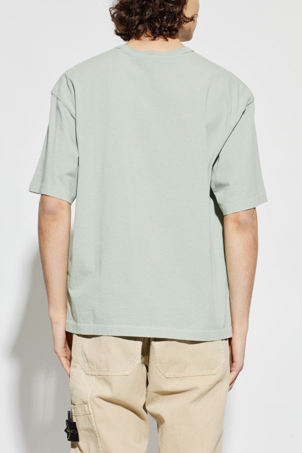 Stone Island GREEN T-shirt with embroidered logo 4