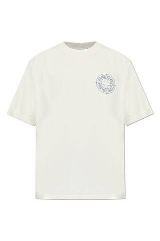 Stone Island cream T-shirt with printed logo 1