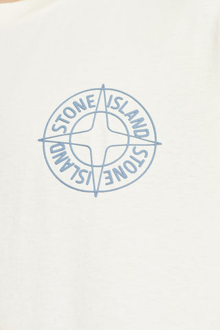 Stone Island cream T-shirt with printed logo 5