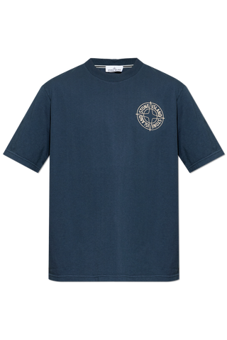Stone Island NAVY BLUE T-shirt with printed logo 1