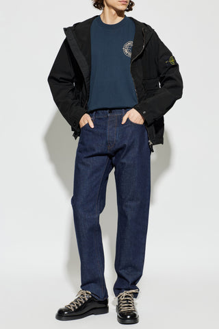 Stone Island NAVY BLUE T-shirt with printed logo 2