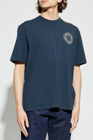 Stone Island NAVY BLUE T-shirt with printed logo 3