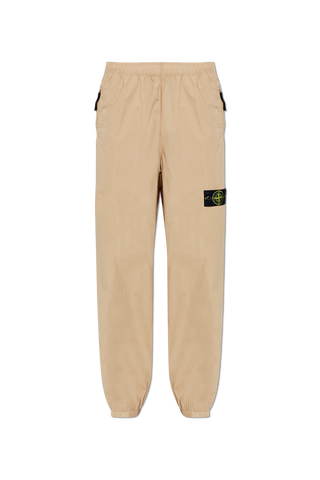 Stone Island BROWN Trousers with logo patch 1
