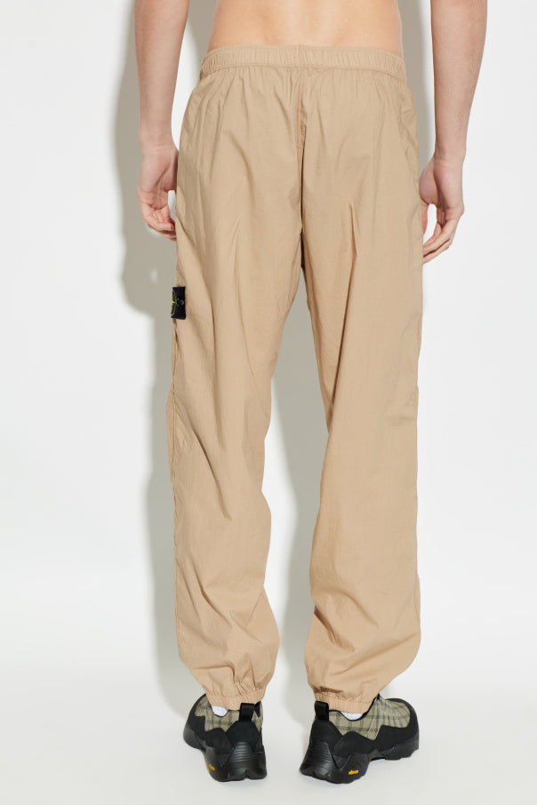 Stone Island BROWN Trousers with logo patch 4