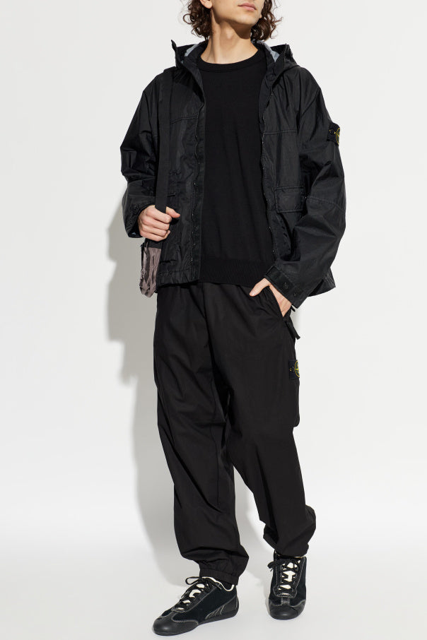 Stone Island BLACK Trousers with logo patch 2