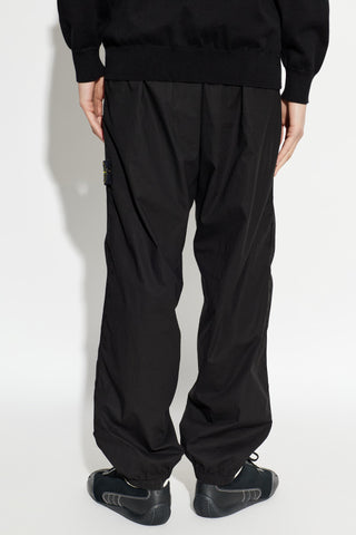 Stone Island BLACK Trousers with logo patch 4