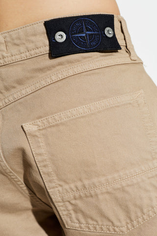 Stone Island BROWN Jeans with logo patch 5