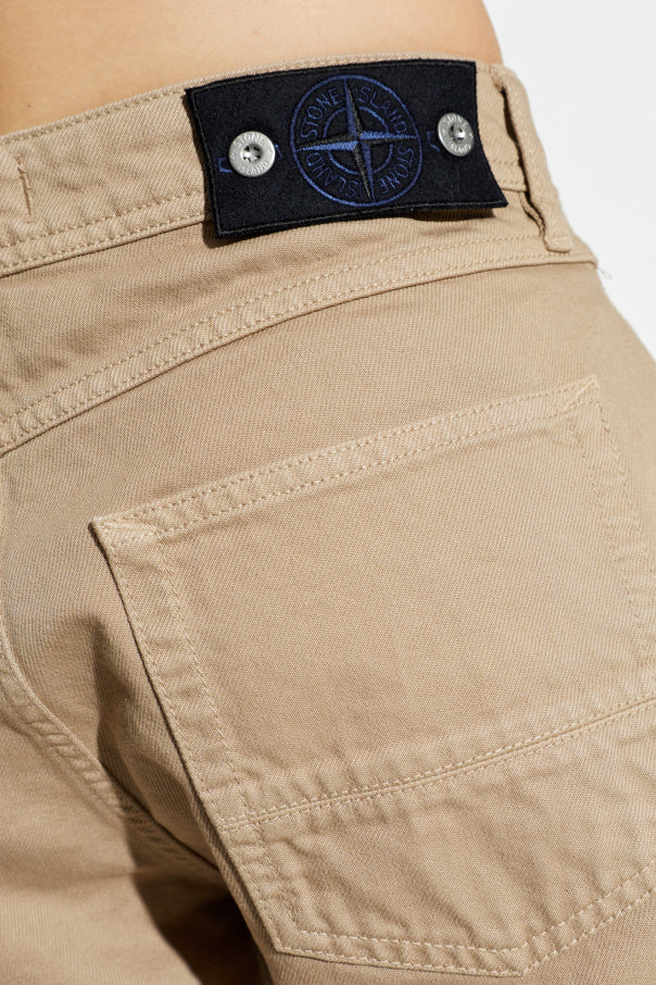 Stone Island BROWN Jeans with logo patch 5