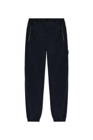 Stone Island BLACK Trousers with logo patch 1