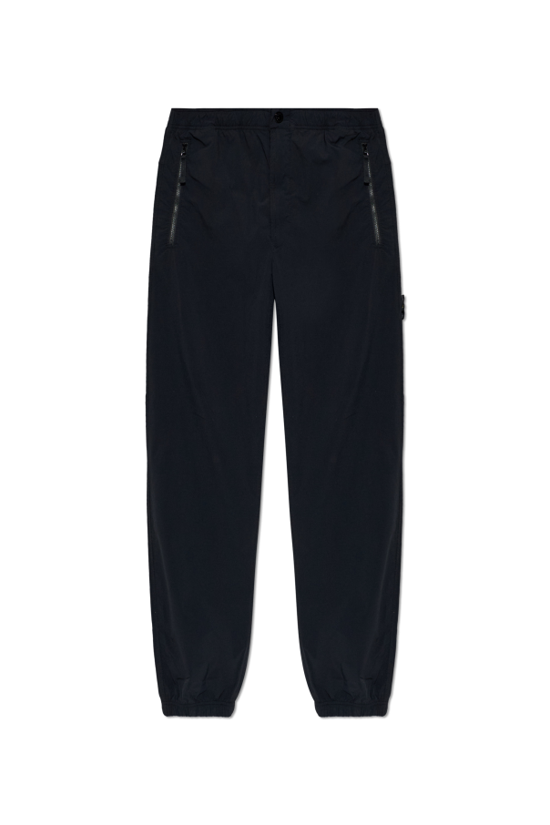 Stone Island BLACK Trousers with logo patch 1
