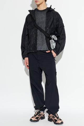 Stone Island BLACK Trousers with logo patch 2