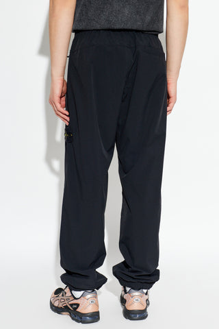 Stone Island BLACK Trousers with logo patch 4