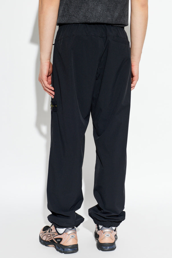 Stone Island BLACK Trousers with logo patch 4