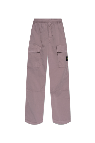 Stone Island PURPLE ‘Cargo’ trousers with logo patch 1