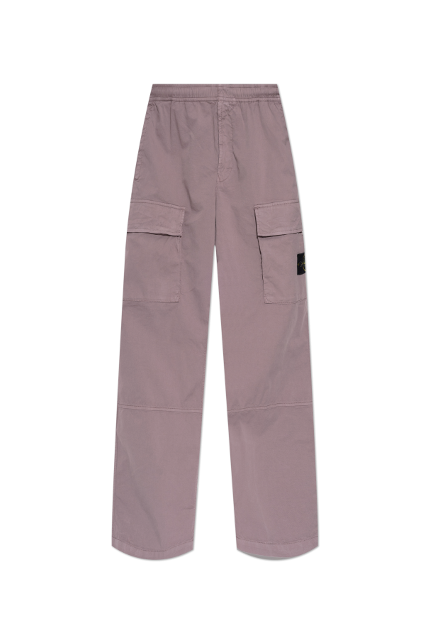 Stone Island PURPLE ‘Cargo’ trousers with logo patch 1
