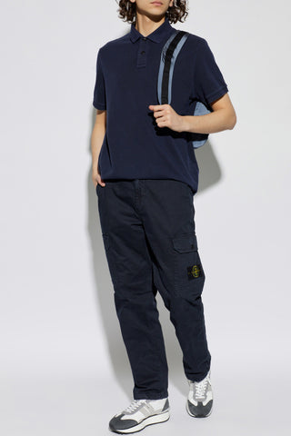 Stone Island NAVY BLUE Polo with logo patch 2