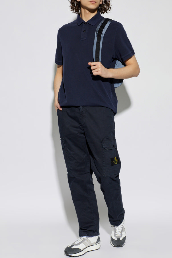 Stone Island NAVY BLUE Polo with logo patch 2