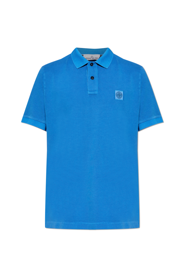 Stone Island BLUE Polo with logo patch 1