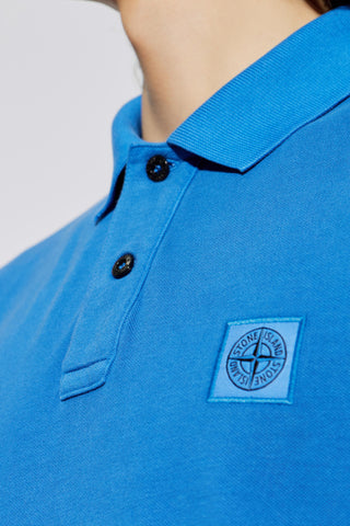 Stone Island BLUE Polo with logo patch 5