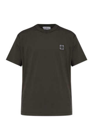 Stone Island BLACK T-shirt with logo patch 1